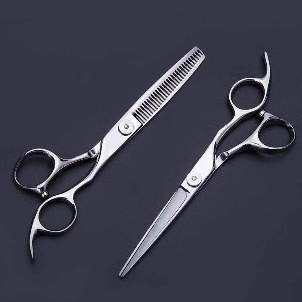 قیچی آرایشگری حرفه ای، قیچی اصلاح مو، قیچی آرایشگری 6 اینچی، ست قیچی دندانه دار و قیچی تخت