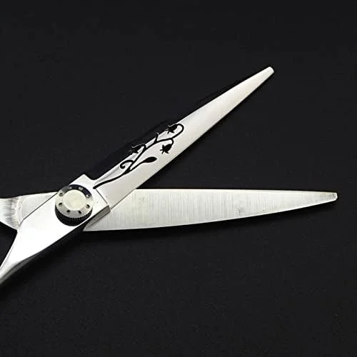 قیچی آرایشگری مو، 6 اینچ طرح گل توخالی، قیچی اصلاح مو، قیچی آرایشگر، قیچی پیرایش