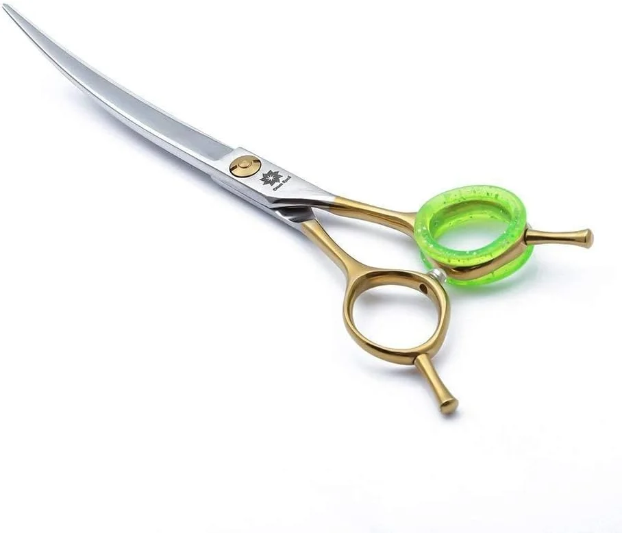 Dream Reach 6/7 inch Barber Scissors Shear Curved - Hair Cutting Scissors Two-way Bent Blade Scissor Japanese 440C Steel - Hair Stylists Shears with Twin Tail (C-7 inch-Curved Scissor) Dream Reach 6/7 inch Barber Scissors Shear Curved - Hair Cutting Scissors Two-way Bent Blade Scissor Japanese 440C Steel - Hair Stylists Shears with Twin Tail (C-7 inch-Curved Scissor)