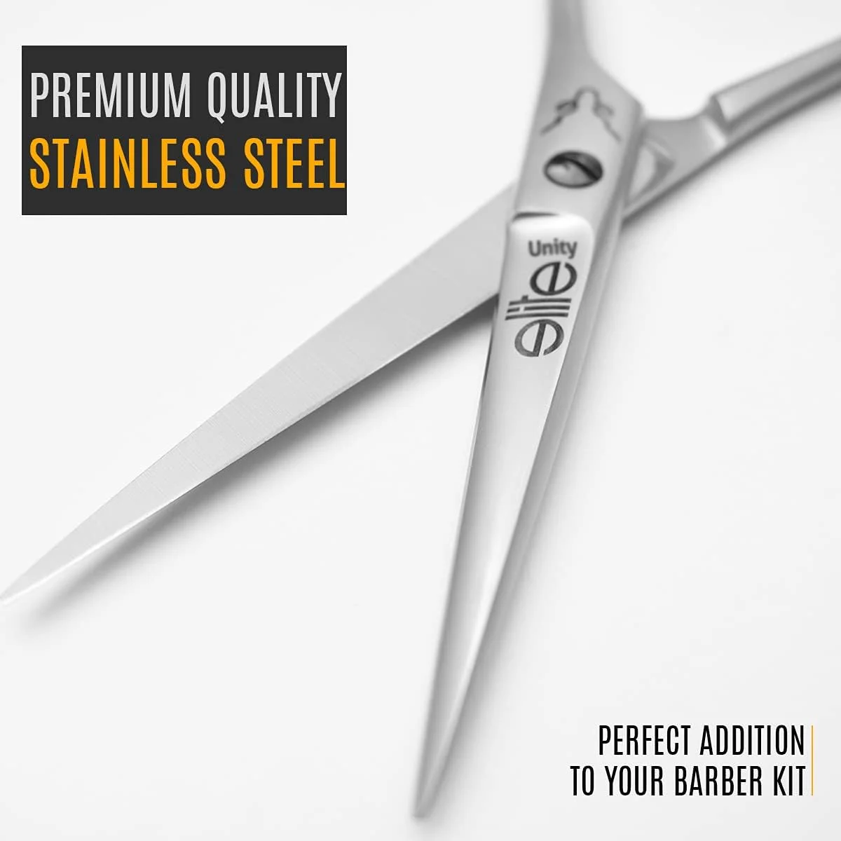 قیچی آرایشگری حرفه ای الیت یونیتی - قیچی آرایشگری فولاد ضد زنگ 6.5 اینچی J2 با لبه تیغی برای پیرایش شما - قیچی اصلاح موی ممتاز برای مردان و زنان - ایده آل برای استفاده در منزل و سالن.