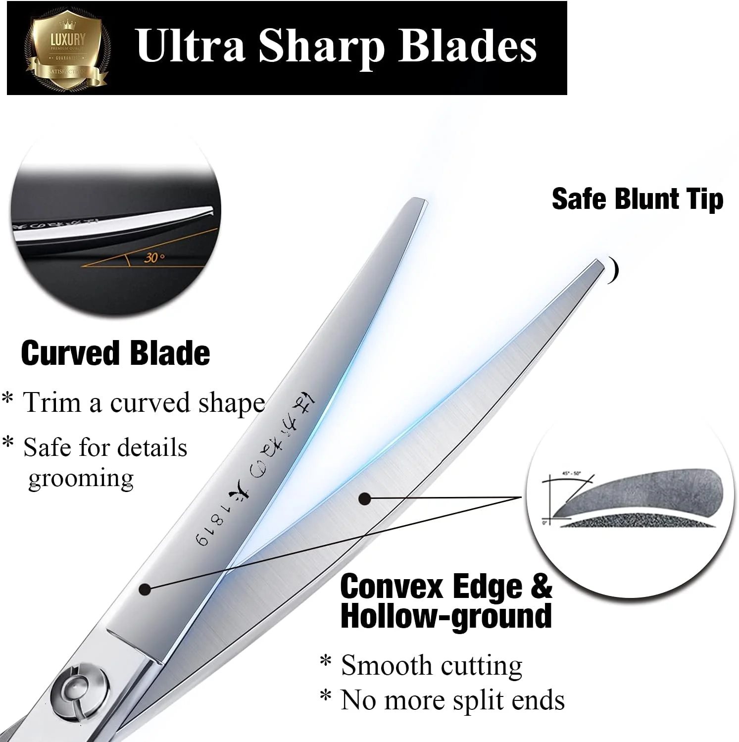 قیچی آرایشگری حرفه ای DRGSKL - قیچی منحنی - قیچی اصلاح مو آرایشگری 15 سانتی متری با لبه تیغی برای سالن - ساخته شده از فولاد ضد زنگ با پیچ تنظیم دقیق قیچی آرایشگری حرفه ای DRGSKL - قیچی منحنی - قیچی اصلاح مو آرایشگری 15 سانتی متری با لبه تیغی برای سالن - ساخته شده از فولاد ضد زنگ با پیچ تنظیم دقیق