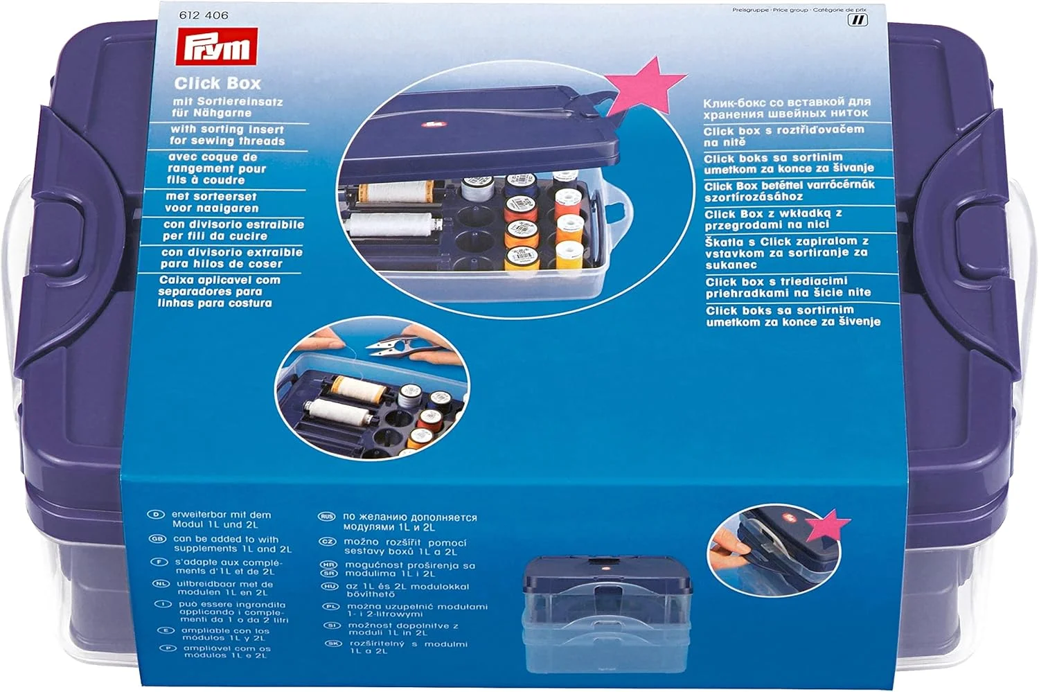 جعبه کلیک پریم DISC_612406 با درج مرتب‌سازی برای نخ‌های خیاطی