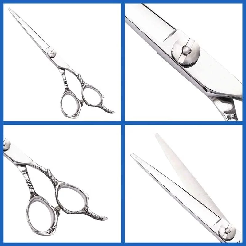 قیچی آرایشگری مو، ابزار حرفه ای آرایشگری 6 اینچی برای نازک کردن و مرتب کردن مو، ست قیچی آرایشگری قیچی آرایشگری مو، ابزار حرفه ای آرایشگری 6 اینچی برای نازک کردن و مرتب کردن مو، ست قیچی آرایشگری