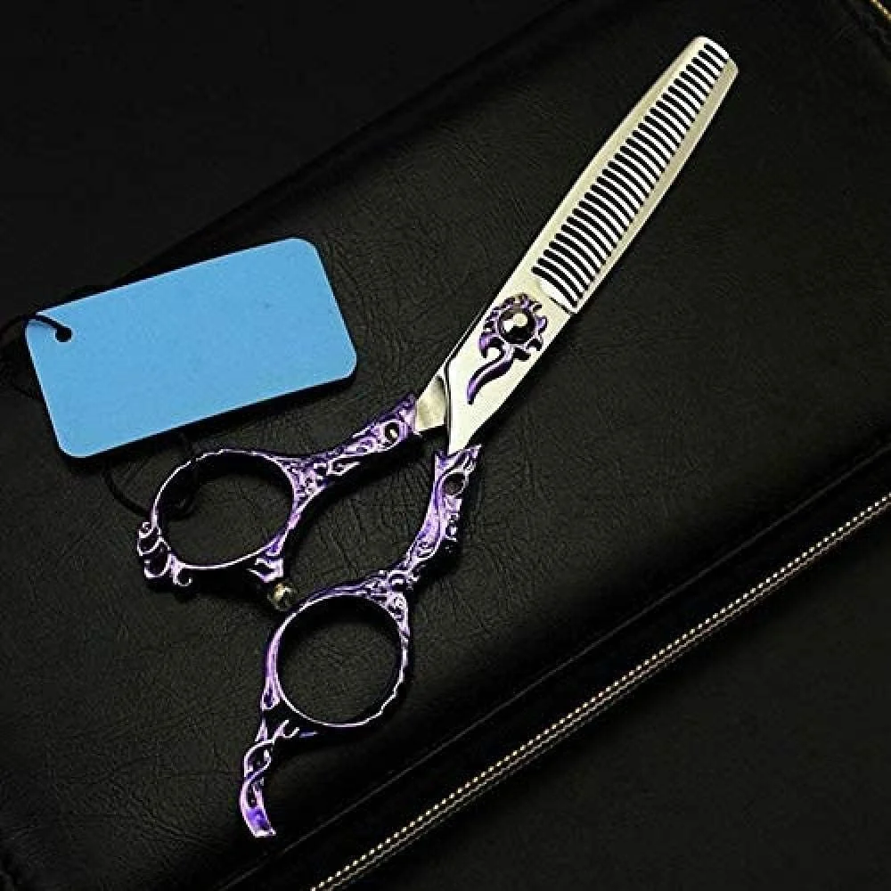 قیچی آرایشگری بنفش، قیچی کوتاهی مو، قیچی پیتاژ آرایشگری، نو