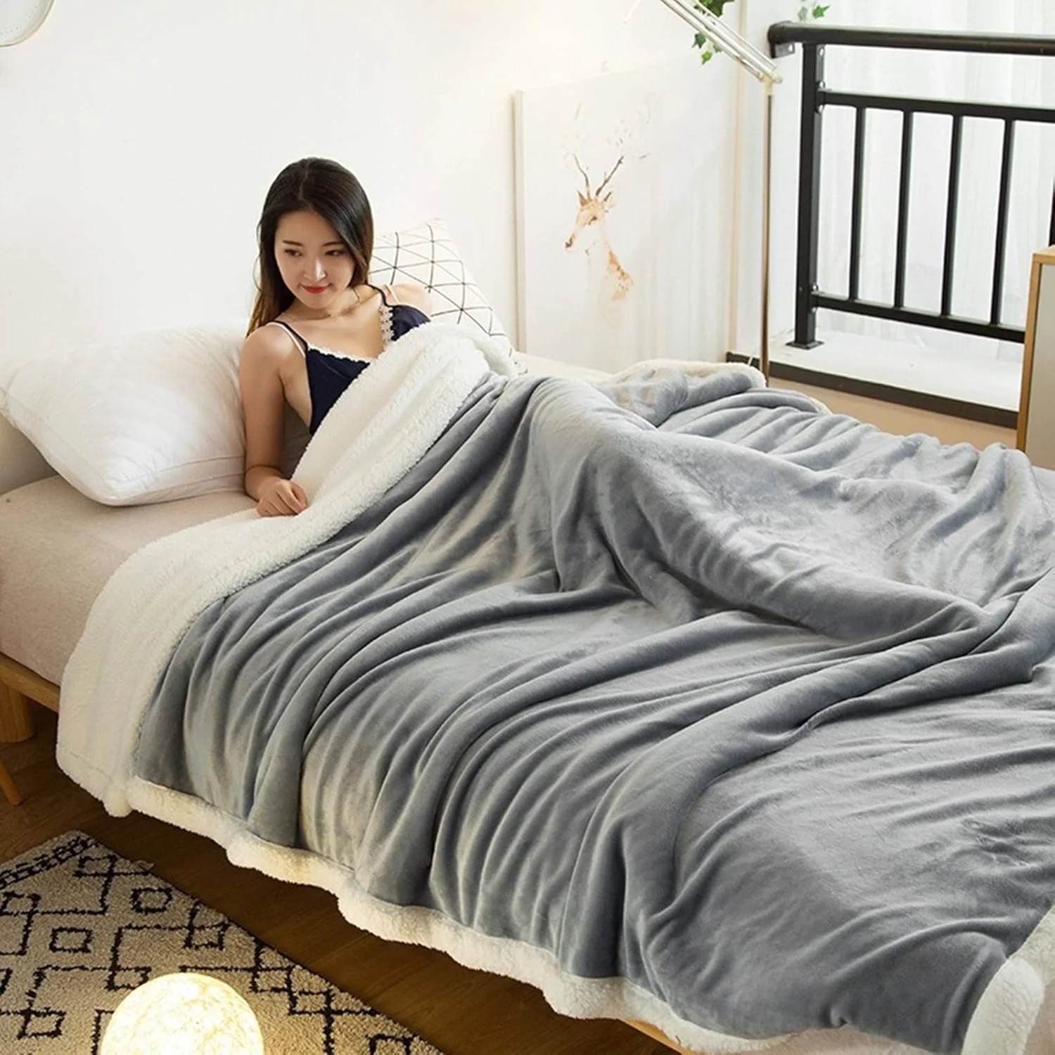 پتو پشمی شرپا YFFS، پتو پشمی مناسب تهویه مطبوع، سالم و گرم، پتوهای خانگی، پتوهای کودک، پتوهای میکروفایبر یکدست گرم و برگشت پذیر (150 x 200 سانتی متر) پتو پشمی شرپا YFFS، پتو پشمی مناسب تهویه مطبوع، سالم و گرم، پتوهای خانگی، پتوهای کودک، پتوهای میکروفایبر یکدست گرم و برگشت پذیر (150 x 200 سانتی متر)