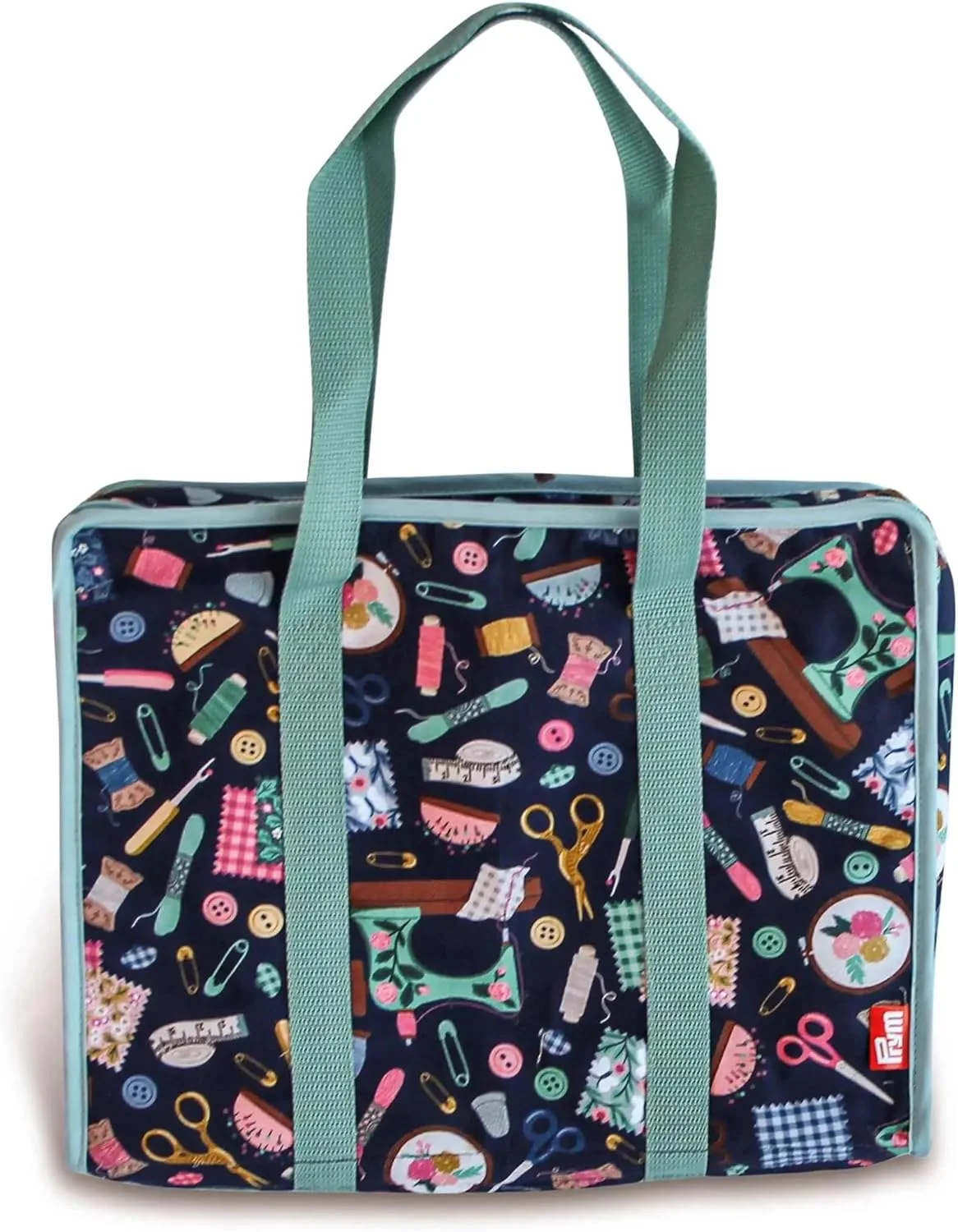 کیف دستی پریمی مدل 612061، جنس کتان، سرمه ای، 34 x 26 x 9.5 سانتی متر