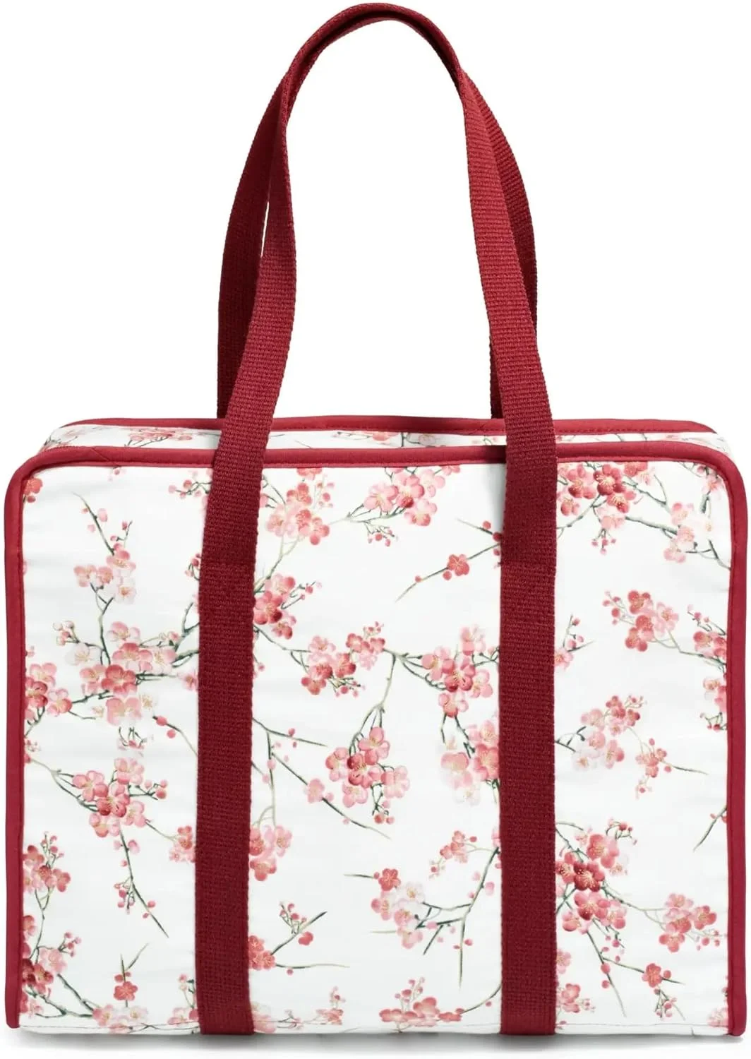 کیف لوازم خیاطی همه کاره پریم طرح شکوفه گیلاس نوستالژی، 34 سانتی متر در 26 سانتی متر در 9.5 سانتی متر، سفید، سایز