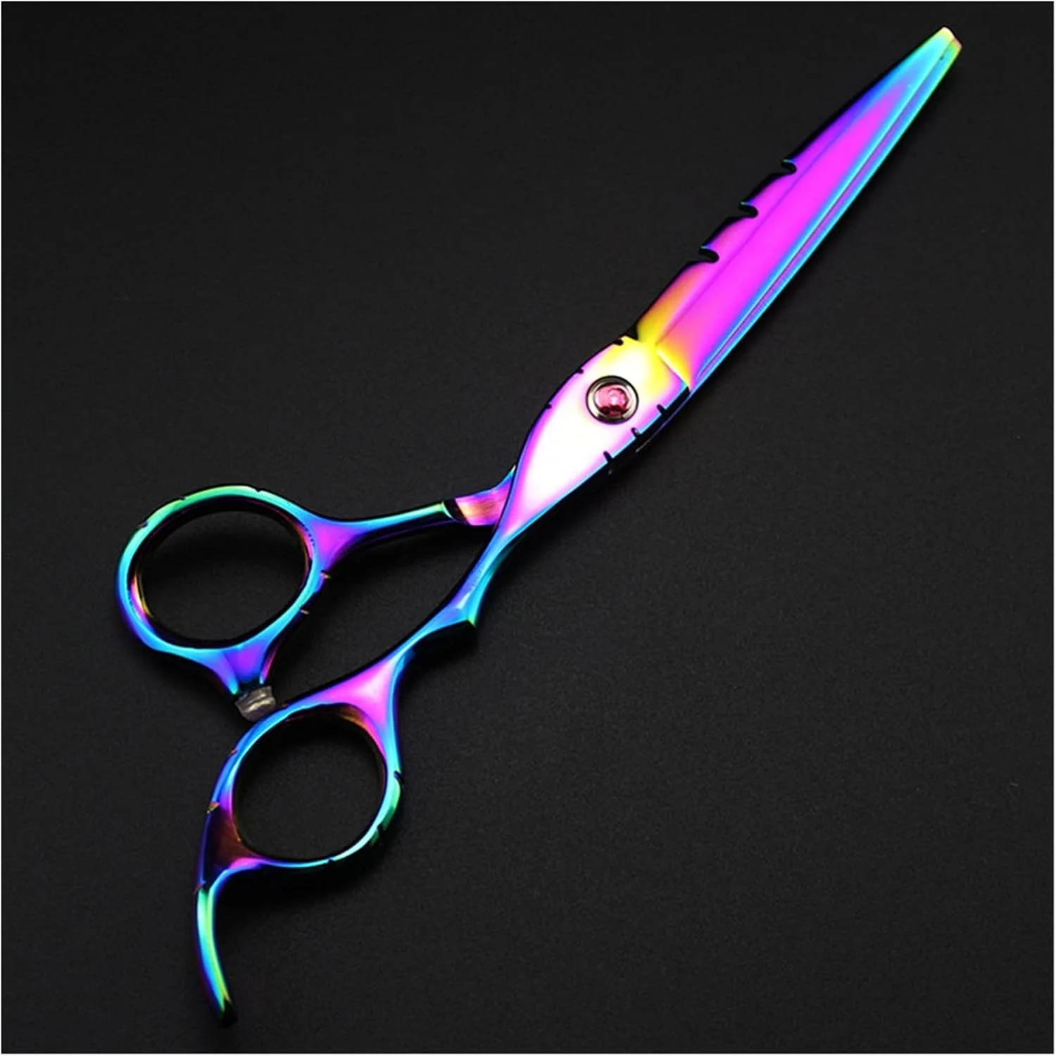 قیچی آرایشگری رنگین کمانی 6 اینچی، قیچی آرایشگری، قیچی زیبایی، مناسب برای آرایشگاه، برش صاف، کیت قیچی مو (T-B)