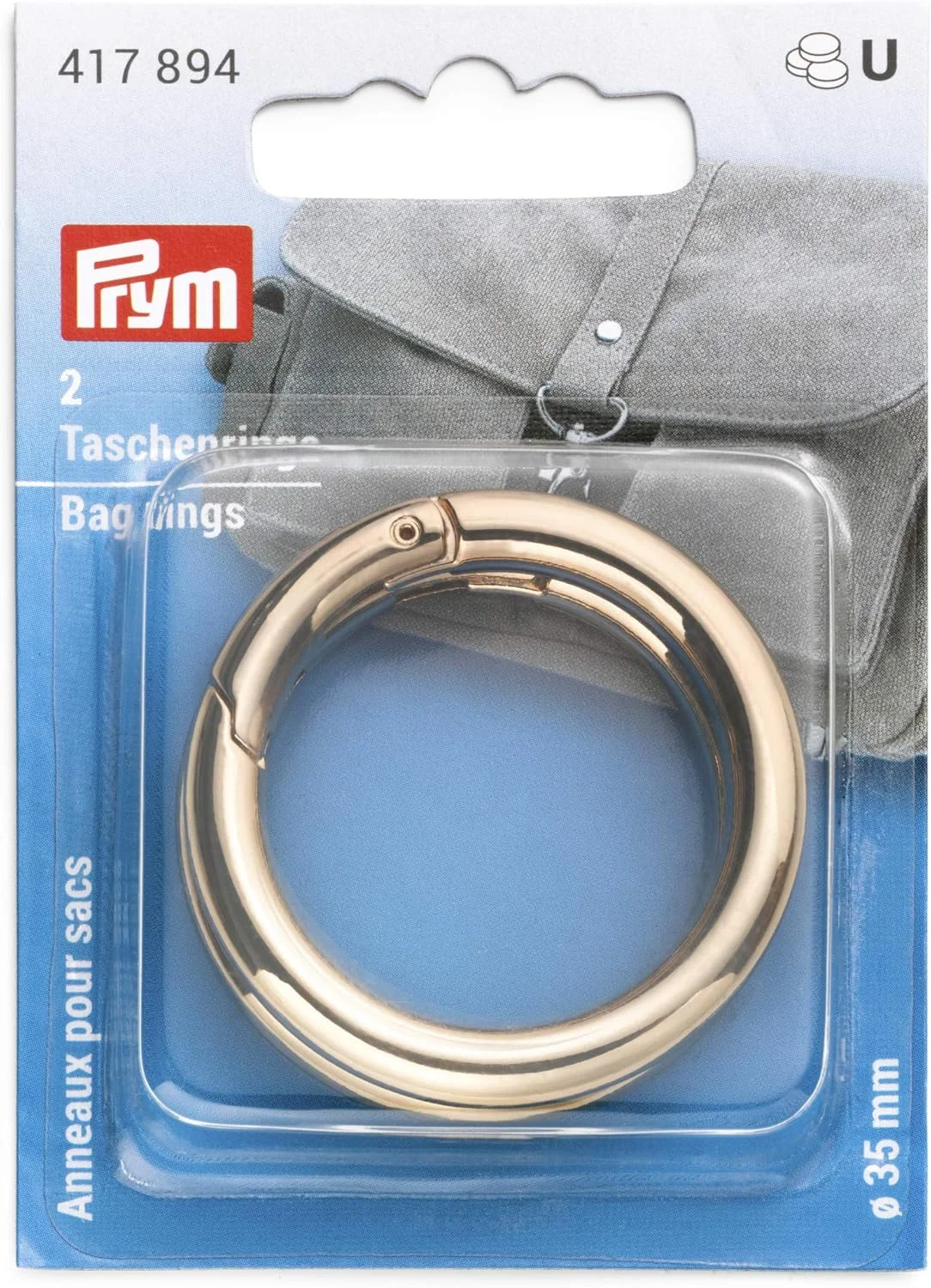 حلقه های کیف پریم، آلیاژ روی، طلایی جدید، 35 میلی متر حلقه های کیف پریم، آلیاژ روی، طلایی جدید، 35 میلی متر