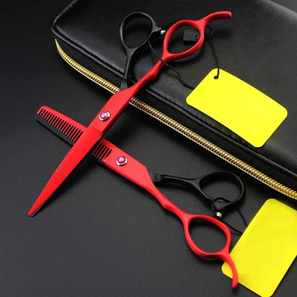 قیچی آرایشگری رترو، قیچی موی لوکس، قیچی سالن آرایشگری حرفه ای، ست قیچی آرایشگری حرفه ای، C1، کات صاف 6 اینچ