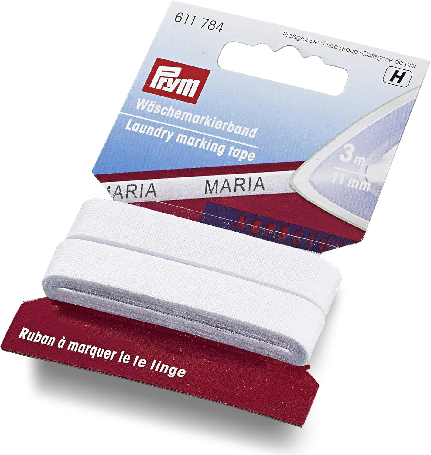 نوار علامت گذاری لباس پرایم، مناسب اتو، عرض 11 میلی متر، سفید