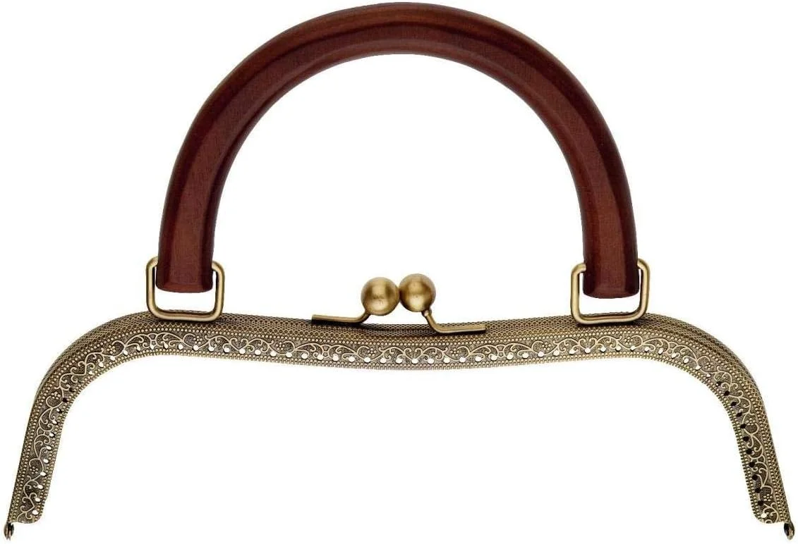 بست کیف مدل "کایلی" Prym 615233، جنس MDF/فلز، برنجی کهنه، 26 x 19 سانتی متر