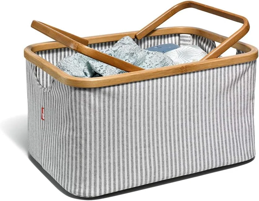 سبد تاشو و نگهداری Prym، پنبه ای، خاکستری، 45 x 30 x 22 سانتی متر