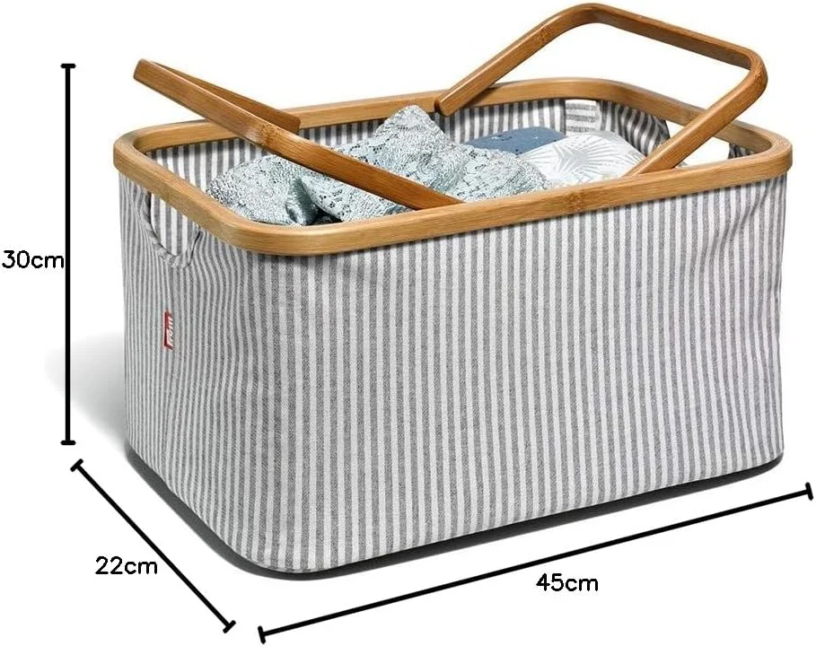 سبد تاشو و نگهداری Prym، پنبه ای، خاکستری، 45 x 30 x 22 سانتی متر سبد تاشو و نگهداری Prym، پنبه ای، خاکستری، 45 x 30 x 22 سانتی متر