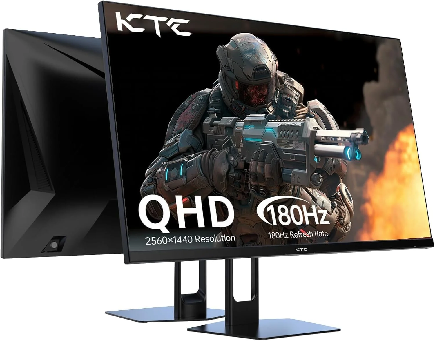 مانیتور گیمینگ 27 اینچی KTC، مانیتور کامپیوتر 2K 180 هرتز 1 میلی ثانیه IPS سریع، HDR 1440P با Adaptive Sync، پورت نمایشگر HDMI، تنظیم شیب، سازگار با VESA، H27T22C