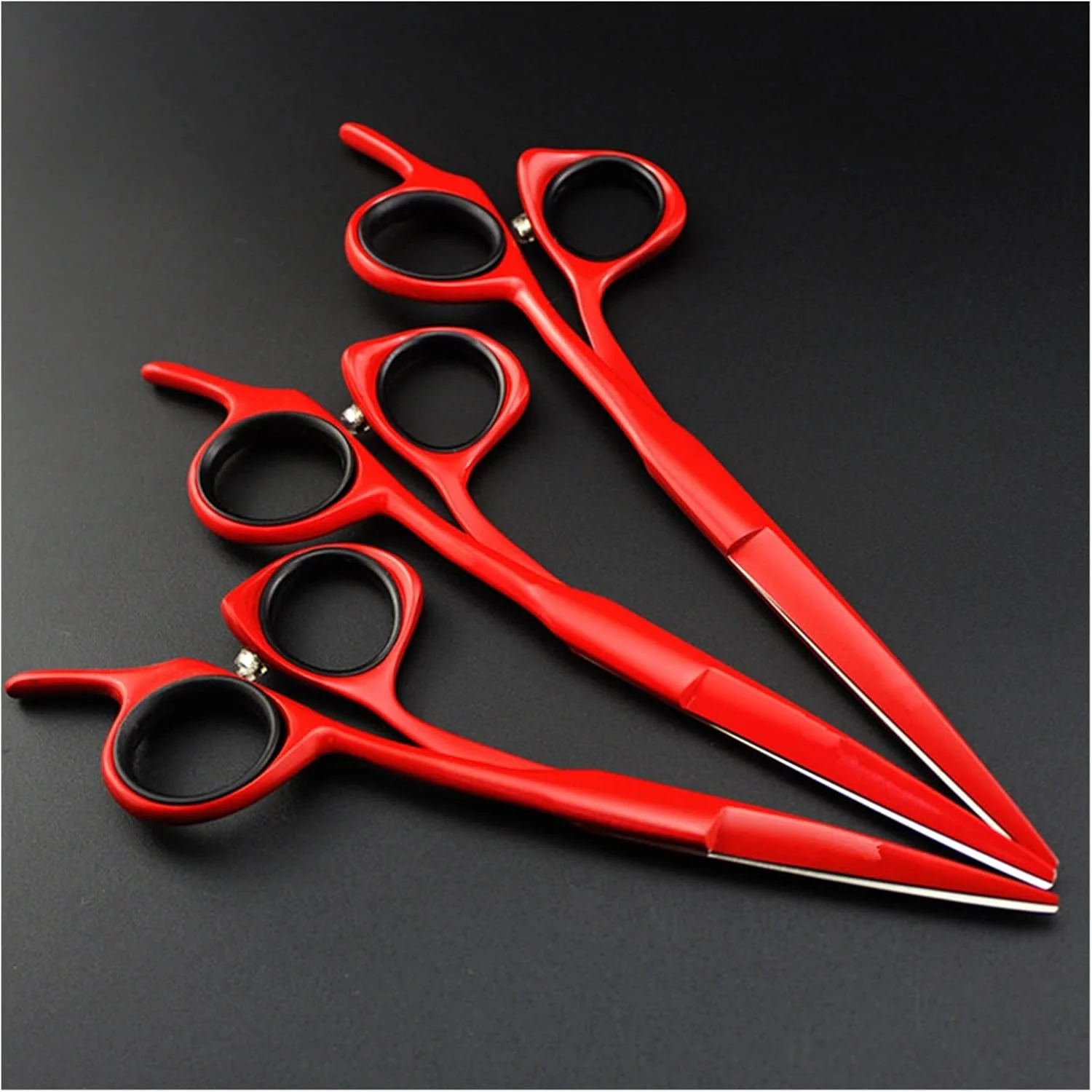 قیچی آرایشگری قرمز 5/5.5/6 اینچی، قیچی مو، آرایشگر، قیچی سلمانی، قیچی پیرایش مو