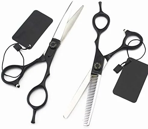 قیچی آرایشگری، قیچی اصلاح مو، 6 اینچ 440C مشکی، قیچی آرایشگاه، قیچی اصلاح، ست قیچی پیتاژ، قیچی آرایشگری