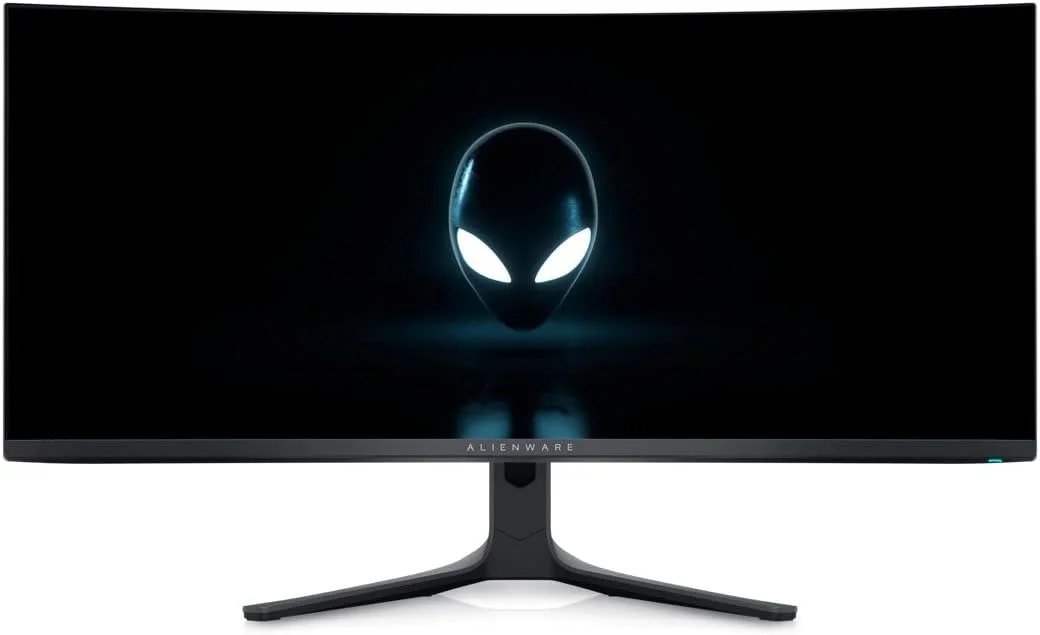 مانیتور گیمینگ خمیده 34 اینچی Alienware AW3423DWF با رزولوشن WQHD (3440x1440) و نسبت تصویر 21:9، انحنای 1800R، نرخ تازه‌سازی 165 هرتز، QD OLED، زمان پاسخگویی 0.1 میلی‌ثانیه، AMD FreeSync Premium Pro، پوشش 99.3% DCI-P3، HDR400، دارای 2x DisplayPort، 1x HDMI، 5x USB