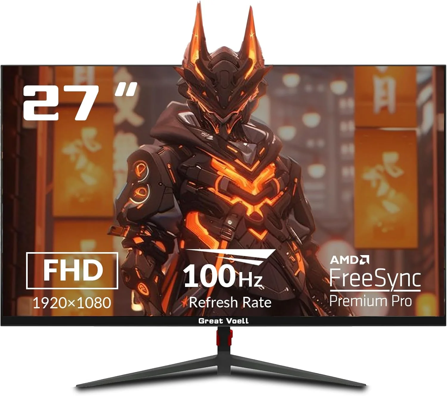 مانیتور گیمینگ 27 اینچی Great voell، 100 هرتز، FHD (1920x1080P)، HDR، پوشش 99% sRGB، FreeSync، بلندگوهای داخلی، نور ضد آبی، قابلیت نصب VESA، HDMI 2.0، قابلیت تنظیم شیب، صفحه نمایش 16:9 PC