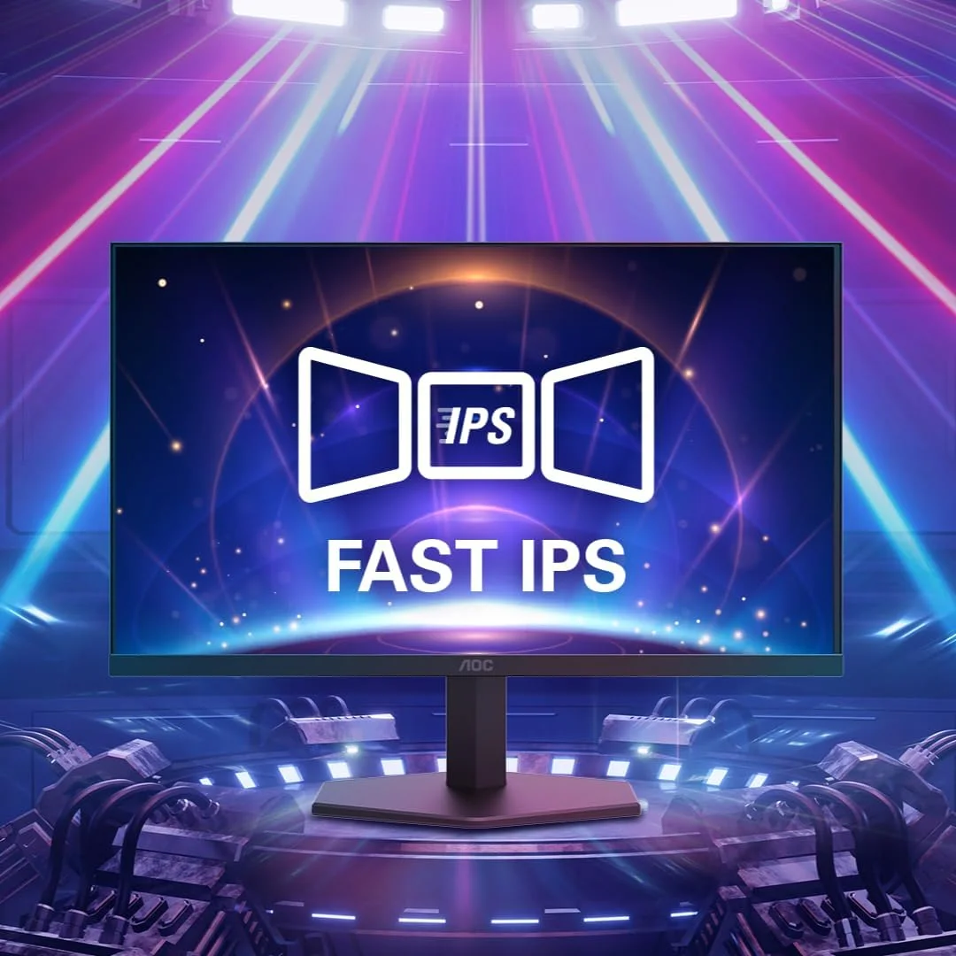 مانیتور گیمینگ 23.8 اینچی AOC 24G11ZE، 240 هرتز، 0.3 میلی‌ثانیه، FHD 1920 X 1080، Fast IPS، Adaptive Sync، HDR10، بدون حاشیه در 3 طرف، تاخیر ورودی کم، بدون پرش تصویر، حالت نور آبی کم