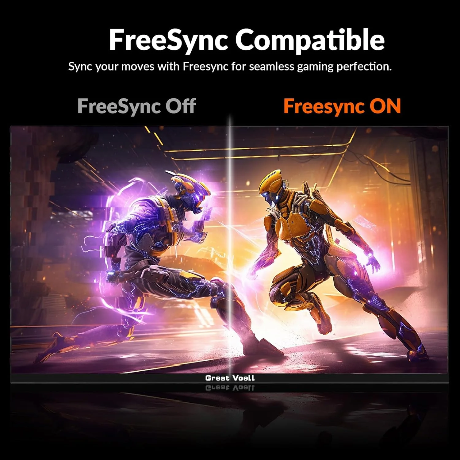مانیتور گیمینگ 27 اینچی Great voell، 100 هرتز، FHD (1920x1080P)، HDR، پوشش 99% sRGB، FreeSync، بلندگوهای داخلی، نور ضد آبی، قابلیت نصب VESA، HDMI 2.0، قابلیت تنظیم شیب، صفحه نمایش 16:9 PC