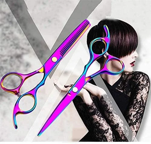 قیچی آرایشگری مو، قیچی اصلاح مو سگ و گربه از جنس استیل ضد زنگ، قیچی کم حجم کننده مو با لبه تیز برای آرایش حیوانات خانگی، ابزار آرایشگری سگ، قیچی آرایشگری