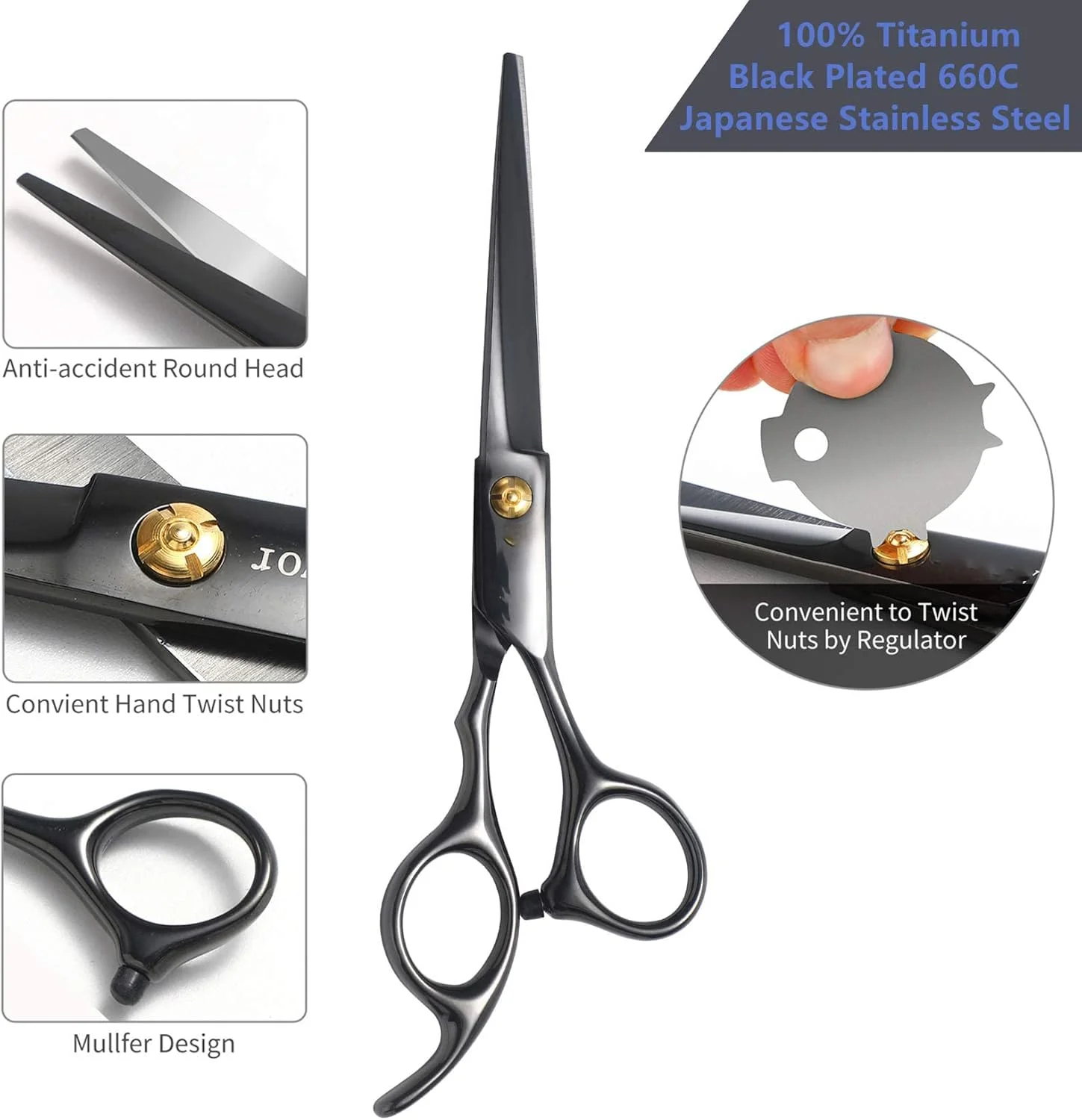 ست قیچی آرایشگری 12 تکه شامل قیچی اصلاح مو، قیچی پیتاژ و ابزار چند منظوره برای آرایشگاه، سالن و استفاده خانگی