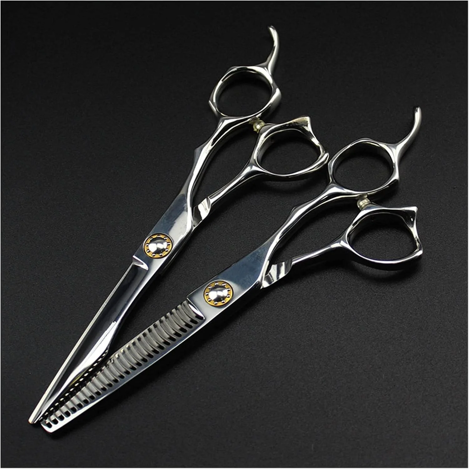 قیچی آرایشگری 6 اینچی، قیچی آرایشگری، قیچی تخت، قیچی پیتاژ، قیچی زیبایی، کیت آرایشگری سالن مو - برش - B