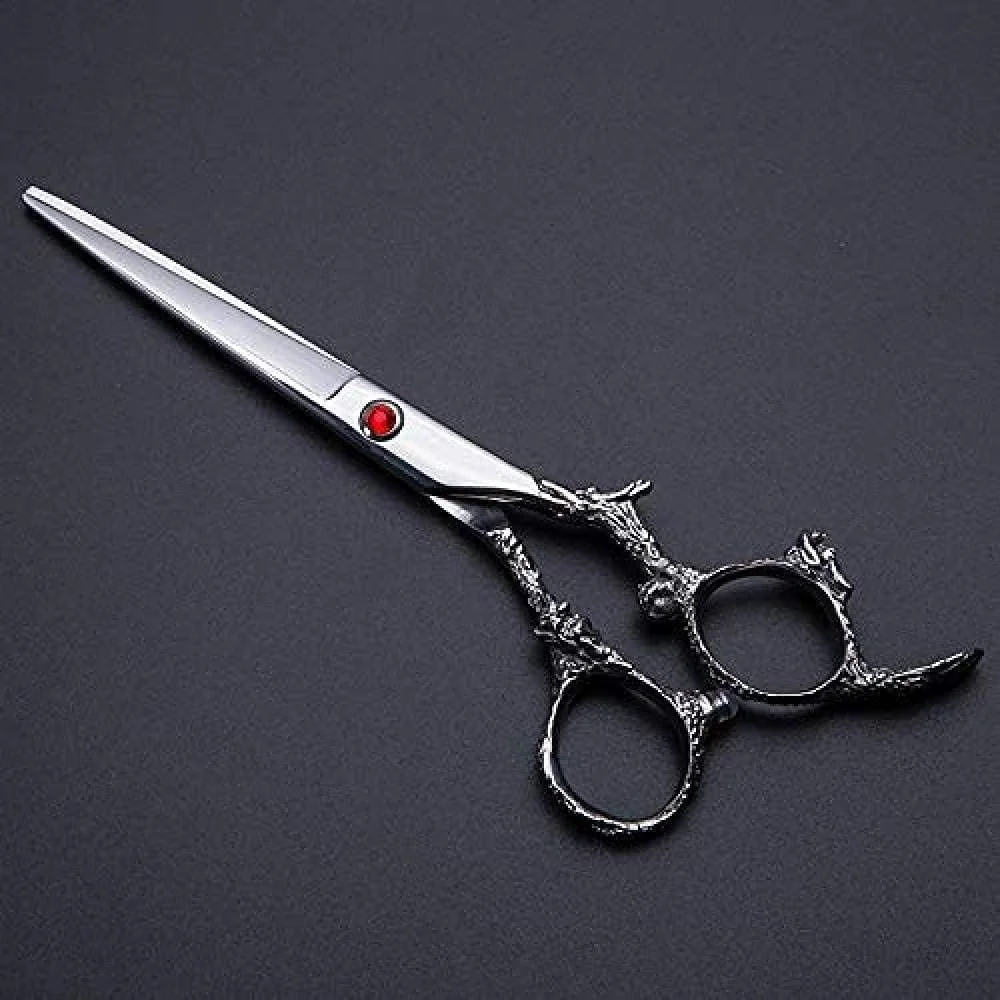 Barber Scissors Steel 6 Inch Silver Dragon Cut Hair Scissors Haircut T Barber Cutting Shears Hairdressing Scissors 2020-21 Silver 6 Inch-6_Inch_Silver