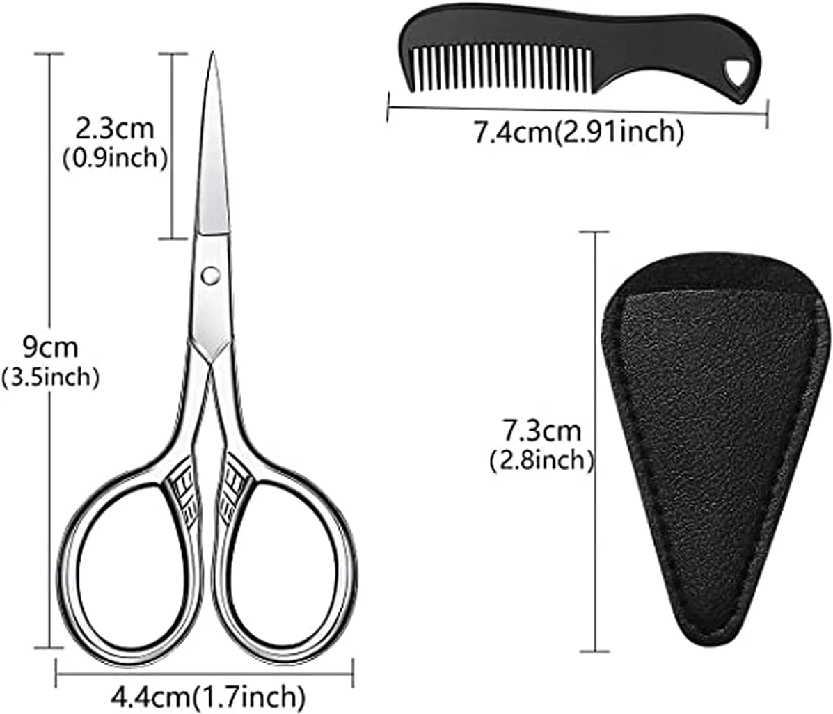 ست قیچی پیرایش ریش DELFINO، قیچی آرایش مردانه و شانه ریش و سبیل، کیت قیچی پیرایش ریش به همراه کیف نگهداری ست قیچی پیرایش ریش DELFINO، قیچی آرایش مردانه و شانه ریش و سبیل، کیت قیچی پیرایش ریش به همراه کیف نگهداری