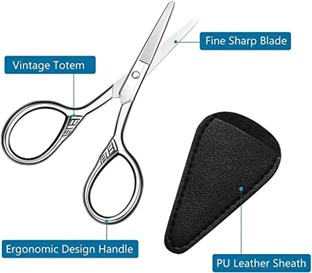 ست قیچی پیرایش ریش DELFINO، قیچی آرایش مردانه و شانه ریش و سبیل، کیت قیچی پیرایش ریش به همراه کیف نگهداری ست قیچی پیرایش ریش DELFINO، قیچی آرایش مردانه و شانه ریش و سبیل، کیت قیچی پیرایش ریش به همراه کیف نگهداری