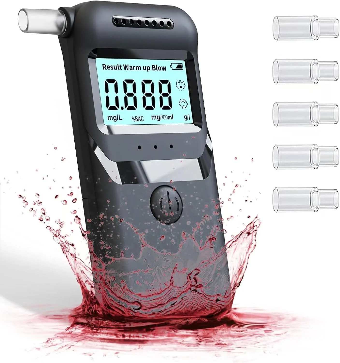 دستگاه تنفسی الکل 3Clock، تستر تنفسی الکل دقیق با درجه حرفه ای با صفحه نمایش دیجیتال LCD، تستر الکل تنفسی شخصی قابل حمل