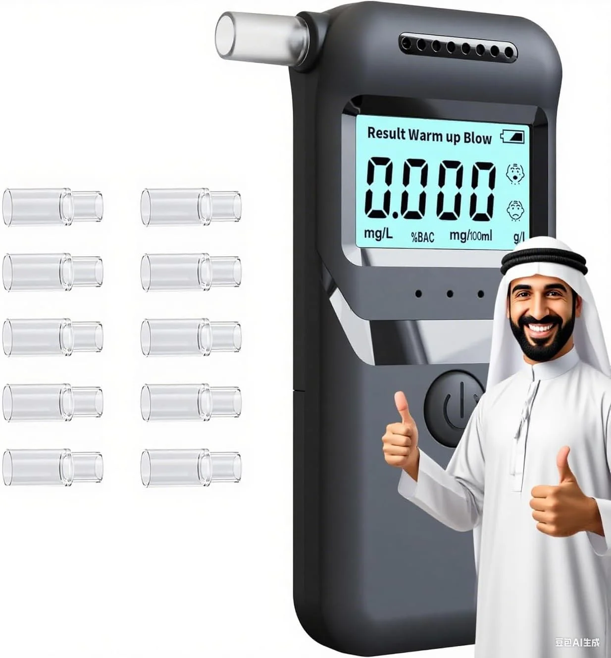 تست الکل Azonee با نمایشگر LCD – دستگاه تنفسی با دقت بالا، قابل حمل برای استفاده شخصی (شامل 10 دهانی) تست الکل Azonee با نمایشگر LCD – دستگاه تنفسی با دقت بالا، قابل حمل برای استفاده شخصی (شامل 10 دهانی)