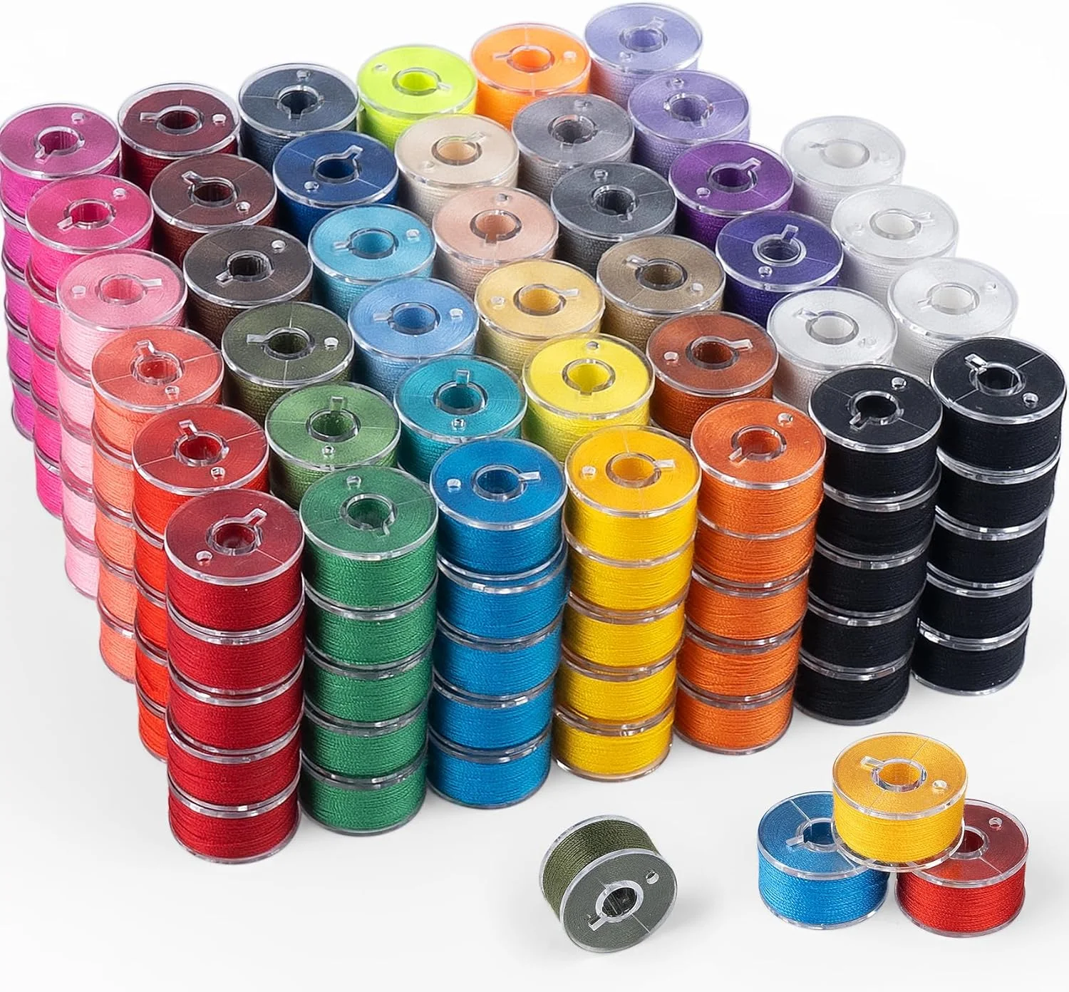 210 عدد ماسوره نخ خیاطی ilauke، ماسوره های از پیش پیچیده شده سایز A کلاس 15 برای چرخ خیاطی، نخ های خیاطی پلی استر 36 رنگ سازگار با چرخ های Brother/Singer/Babylock/Janome، 60WT