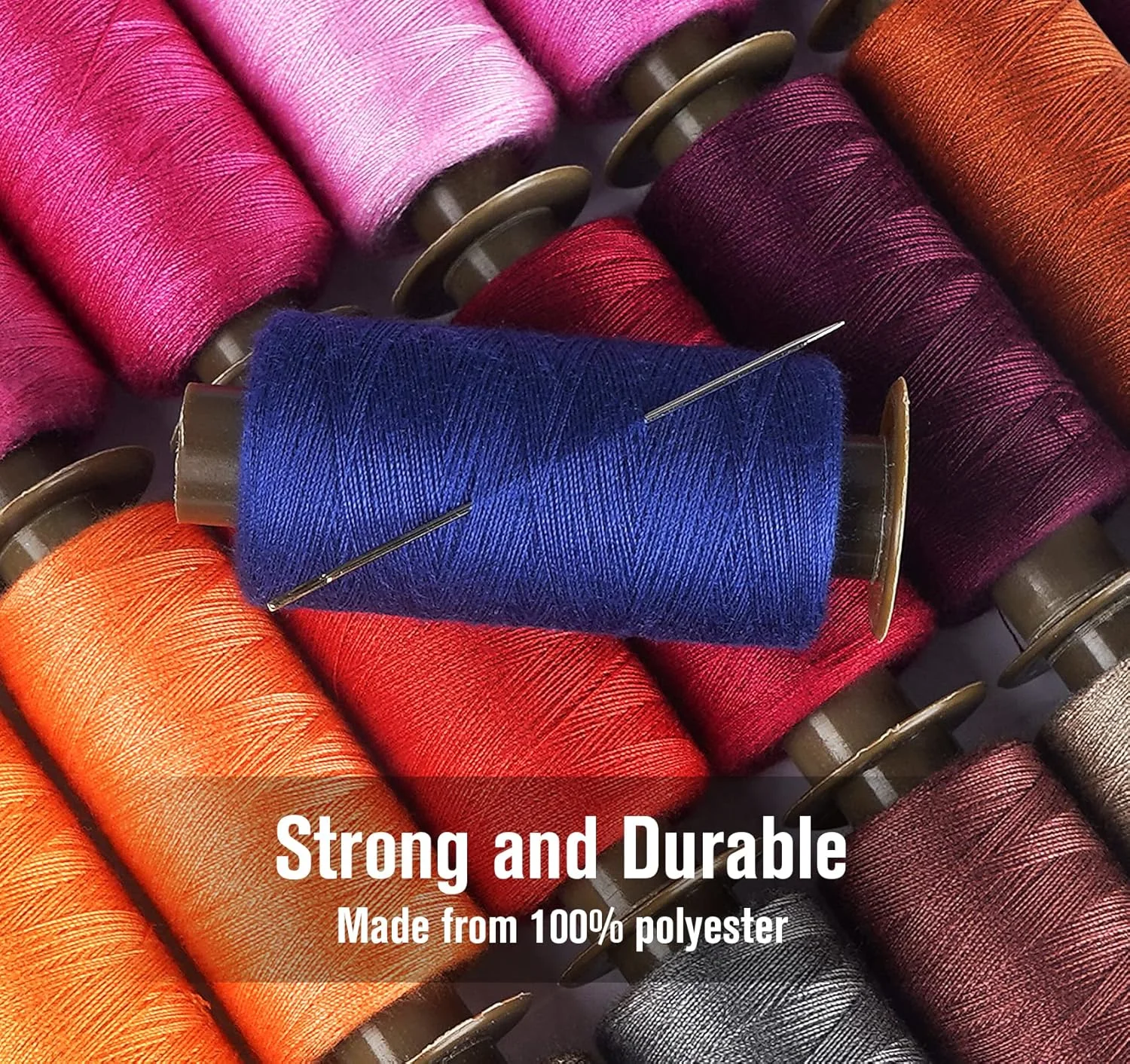 نخ های قرقره از پیش پیچیده شده ilauke، 95 عددی، 45 رنگ، نخ خیاطی 400 یاردی با جعبه، مجموعه قرقره های نخ پلی استر، نخ برای خیاطی دستی و ماشینی، DIY و مصارف خانگی