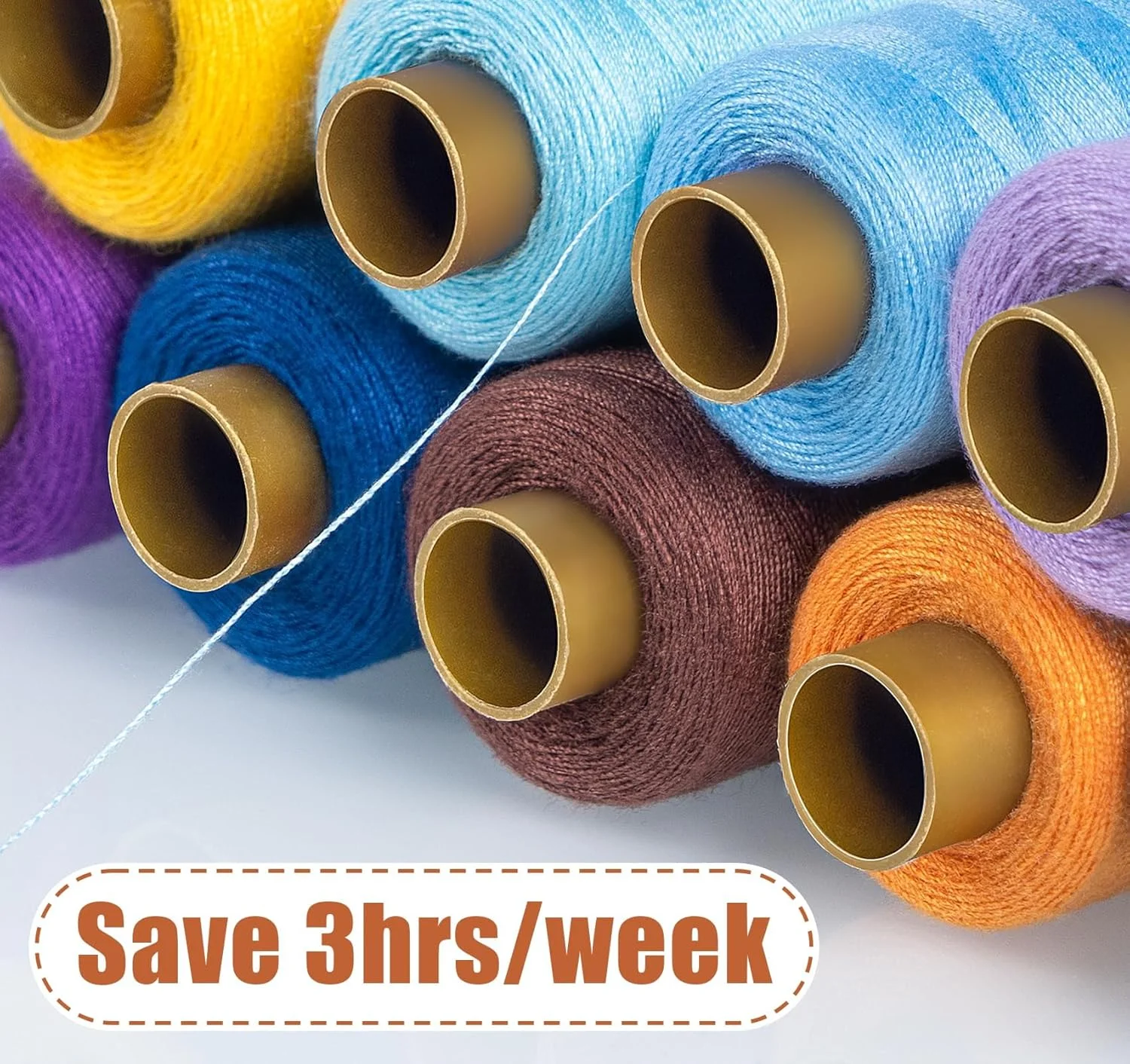 کیت 50 عددی ماسوره نخ خیاطی ilauke، 400 یارد در هر قرقره نخ پلی استر، ماسوره از پیش پیچیده شده با جعبه برای ماشین های Brother Singer Janome، 25 رنگ