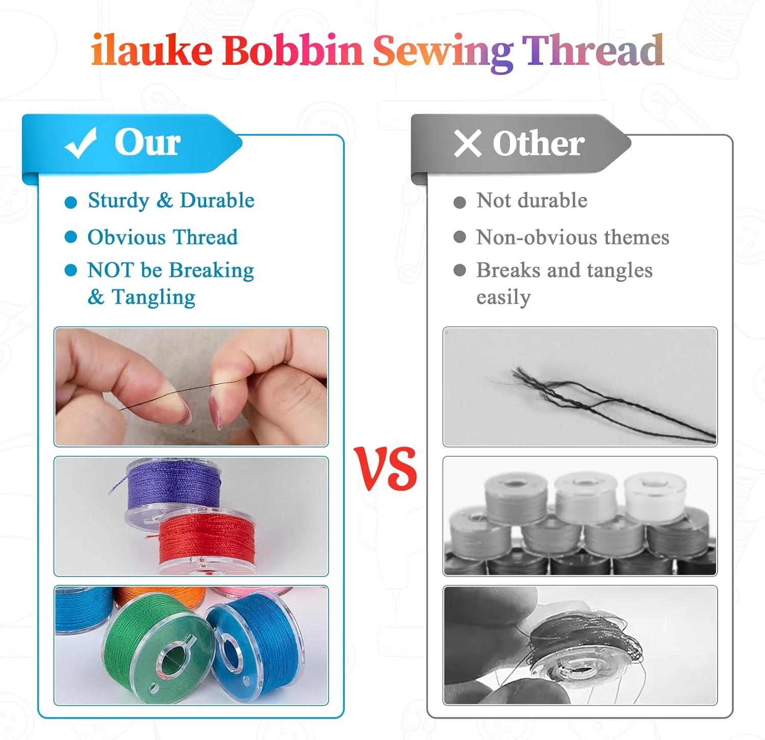 210 عدد ماسوره نخ خیاطی ilauke، ماسوره های از پیش پیچیده شده سایز A کلاس 15 برای چرخ خیاطی، نخ های خیاطی پلی استر 36 رنگ سازگار با چرخ های Brother/Singer/Babylock/Janome، 60WT