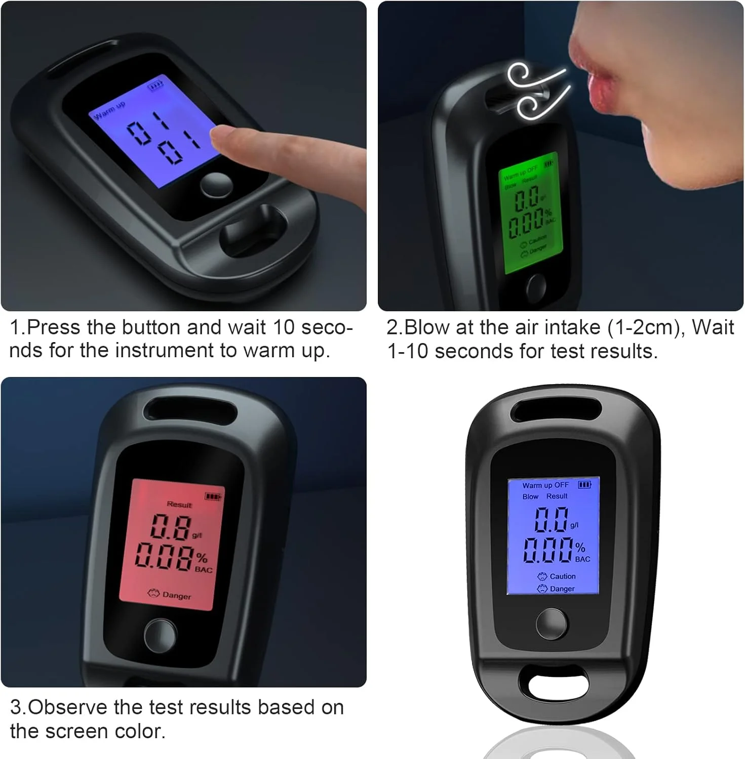 تست الکل، الکل سنج حرفه ای، تست الکل قابل حمل، تست تنفسی الکل، دقیق با صفحه نمایش LCD دیجیتال، سنسور نیمه هادی، تست الکل تنفسی، دستگاه اندازه گیری در هزار
