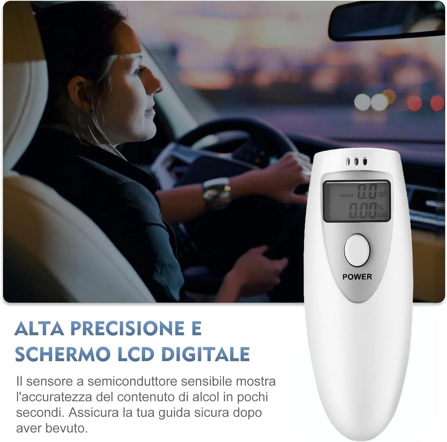 دستگاه تست الکل تنفسی، کیت تست الکل قابل حمل Cotumned، تستر الکل برای خانه، دارای تاییدیه CE، دستگاه تشخیص الکل