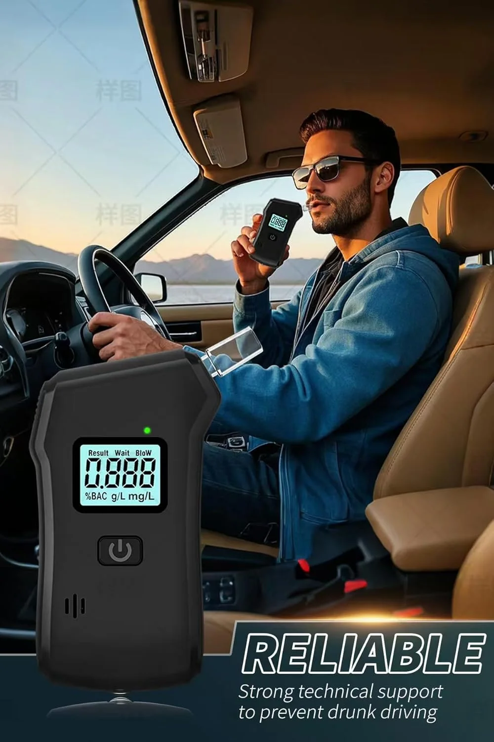 Breathalyzer, Upgraded Portable Professional High-Accuracy Breathalyzers for Alcohol with LCD Digital Display, Personal Alcohol Breathalyzer Tester for Home