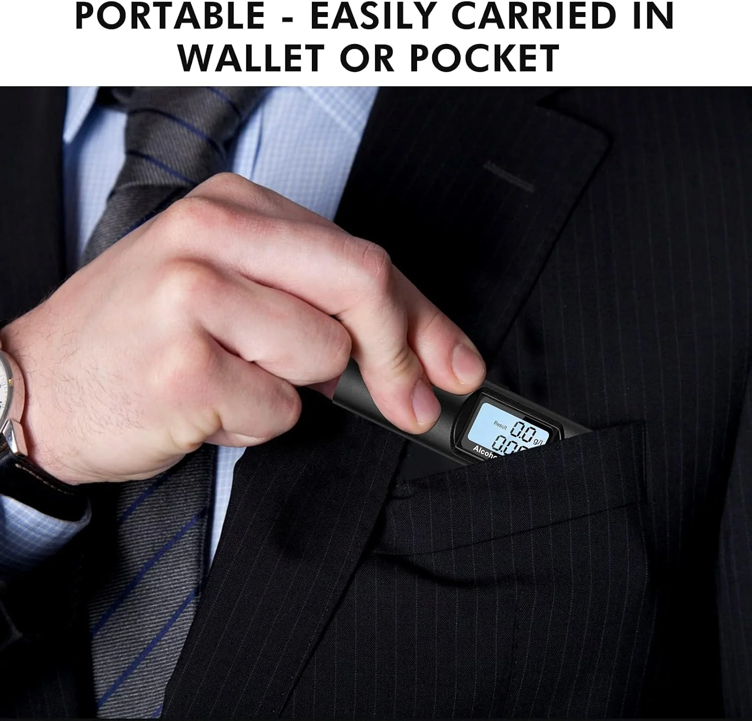 دستگاه تنفسی قابل حمل، تستر الکل با نمایشگر LED دیجیتال و پاسخ سریع، تستر الکل غیر تماسی و با دقت بالا، دستگاه تشخیص حرفه ای آنالیز تنفس برای خانواده، استفاده شخصی و رانندگان