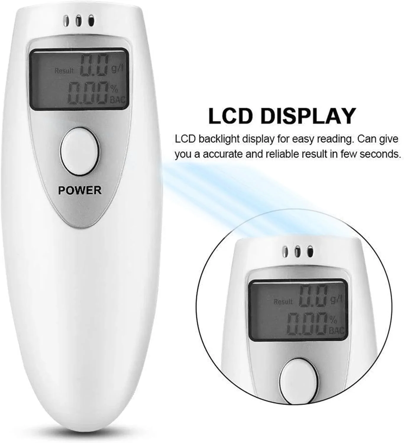 دستگاه تست الکل تنفسی، کیت تست الکل قابل حمل Cotumned، تستر الکل برای خانه، دارای تاییدیه CE، دستگاه تشخیص الکل