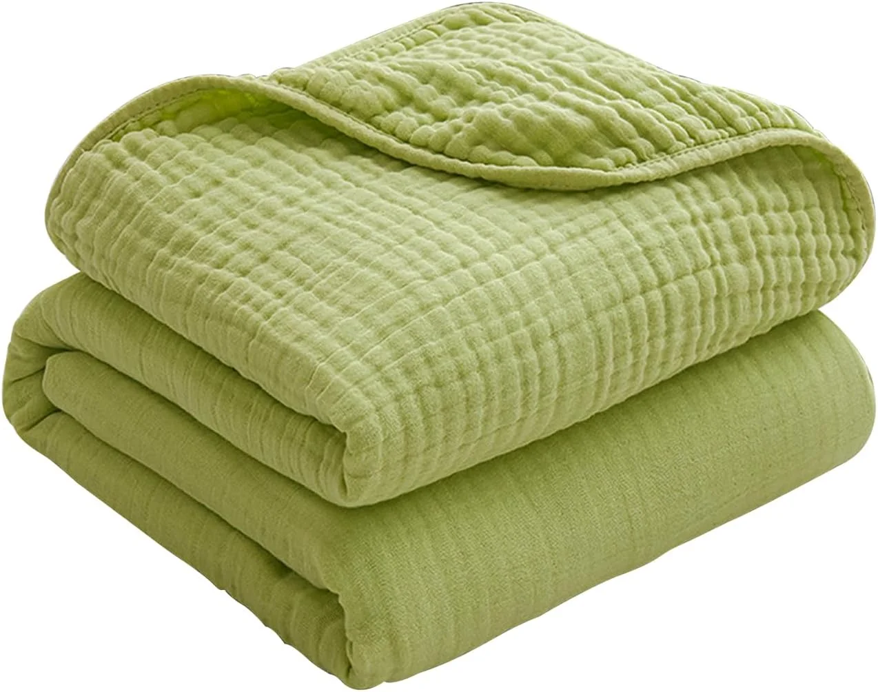 پتوی بافتنی دو نفره پنبه ای - پتو تابستانی سبک و قابل تنفس برای تخت، مبل - رو تختی، ملحفه، نرم و لوکس مناسب تمام فصول (سبز، 120x150 سانتی متر)