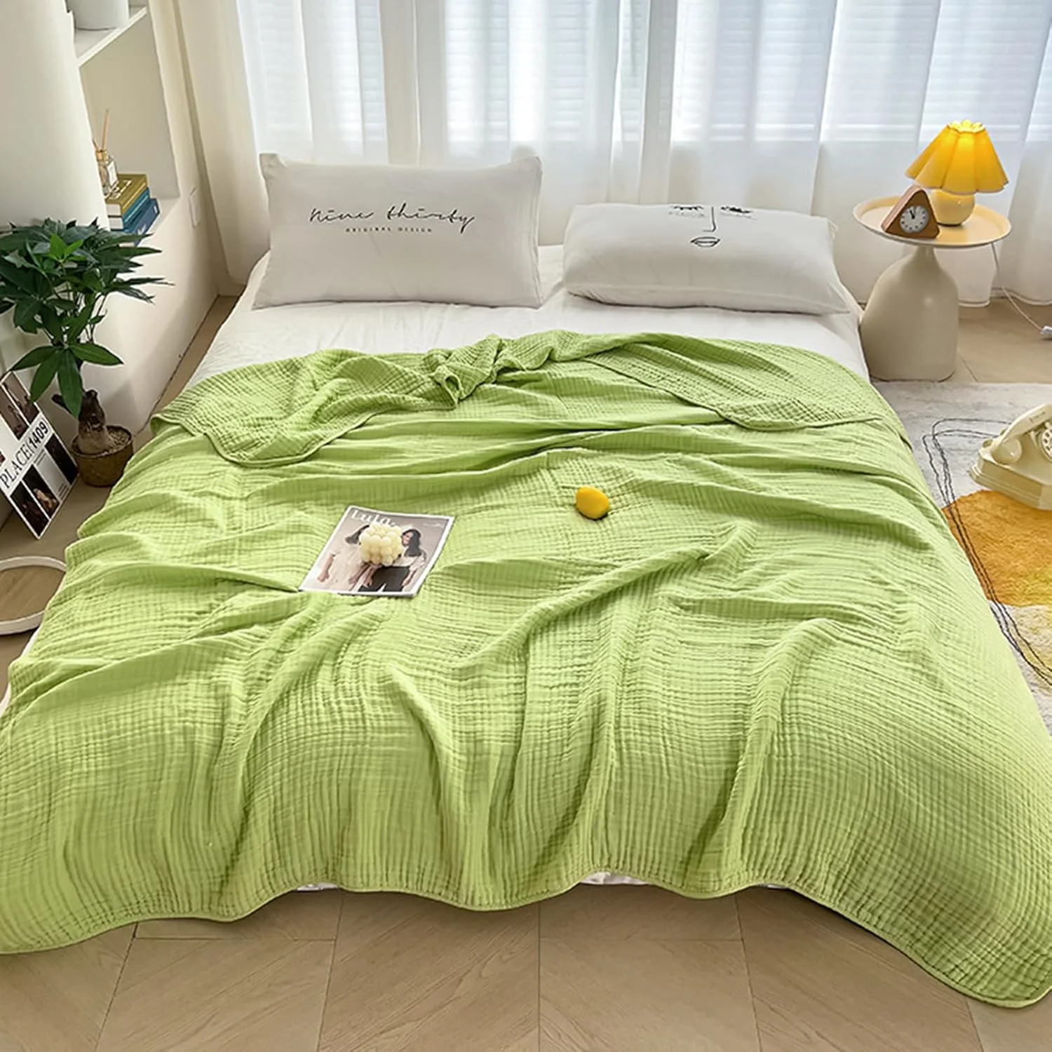 پتوی بافتنی دو نفره پنبه ای - پتو تابستانی سبک و قابل تنفس برای تخت، مبل - رو تختی، ملحفه، نرم و لوکس مناسب تمام فصول (سبز، 120x150 سانتی متر) پتوی بافتنی دو نفره پنبه ای - پتو تابستانی سبک و قابل تنفس برای تخت، مبل - رو تختی، ملحفه، نرم و لوکس مناسب تمام فصول (سبز، 120x150 سانتی متر)