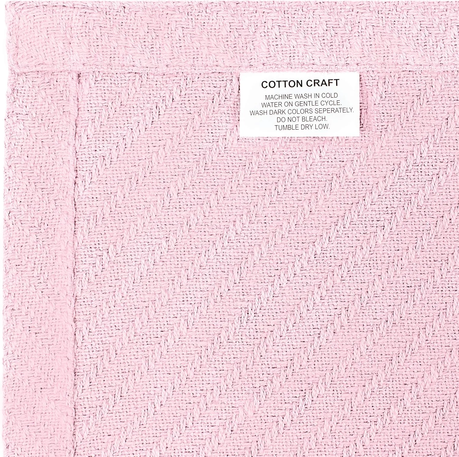 COTTON CRAFT (تک نفره، بافت جناغی - صورتی روشن) - پتو حرارتی 100% پنبه نرم و ممتاز - تک نفره صورتی روشن - در این پتوهای فوق العاده نرم و دنج غرق شوید - ایده آل برای لایه بندی هر تخت - فراهم کننده... COTTON CRAFT (تک نفره، بافت جناغی - صورتی روشن) - پتو حرارتی 100% پنبه نرم و ممتاز - تک نفره صورتی روشن - در این پتوهای فوق العاده نرم و دنج غرق شوید - ایده آل برای لایه بندی هر تخت - فراهم کننده...