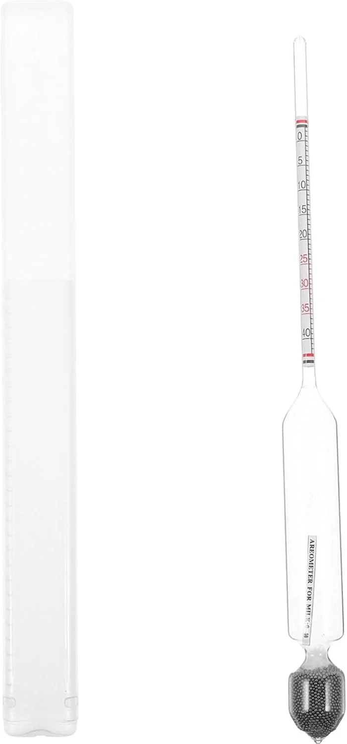 هیدرومتر ساکاریمتر HEMOTON، ابزار اندازه گیری میزان الکل، درصد الکل، مناسب برای شراب میوه، آبجو، نشانگر میزان قند 0-40 Vol% هیدرومتر ساکاریمتر HEMOTON، ابزار اندازه گیری میزان الکل، درصد الکل، مناسب برای شراب میوه، آبجو، نشانگر میزان قند 0-40 Vol%
