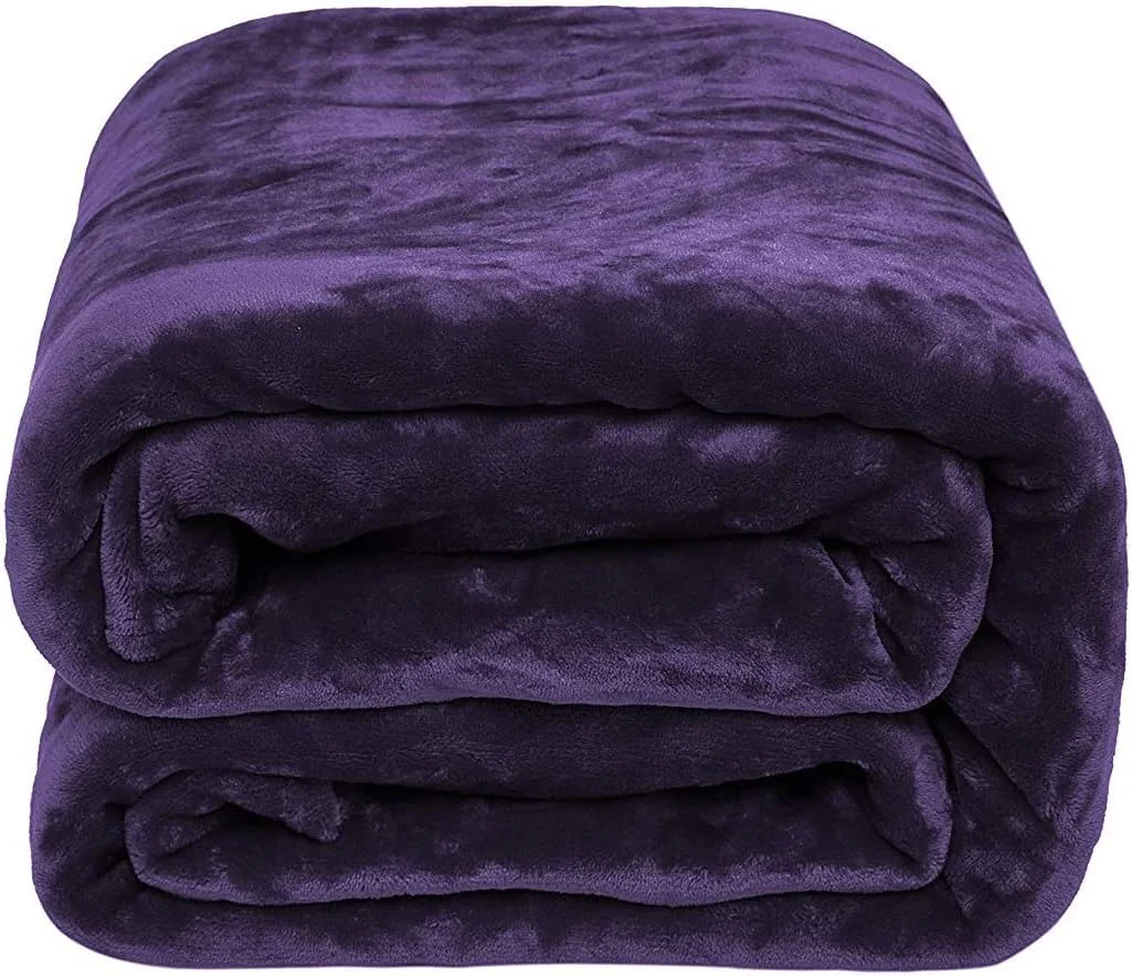 پتوی نرم و ابریشمی فابین، یک نفره، طرح ساده، از جنس میکروفایبر و فلانل، مناسب برای مبل، صندلی، تخت، منزل، محل کار و مسافرت (بنفش)
