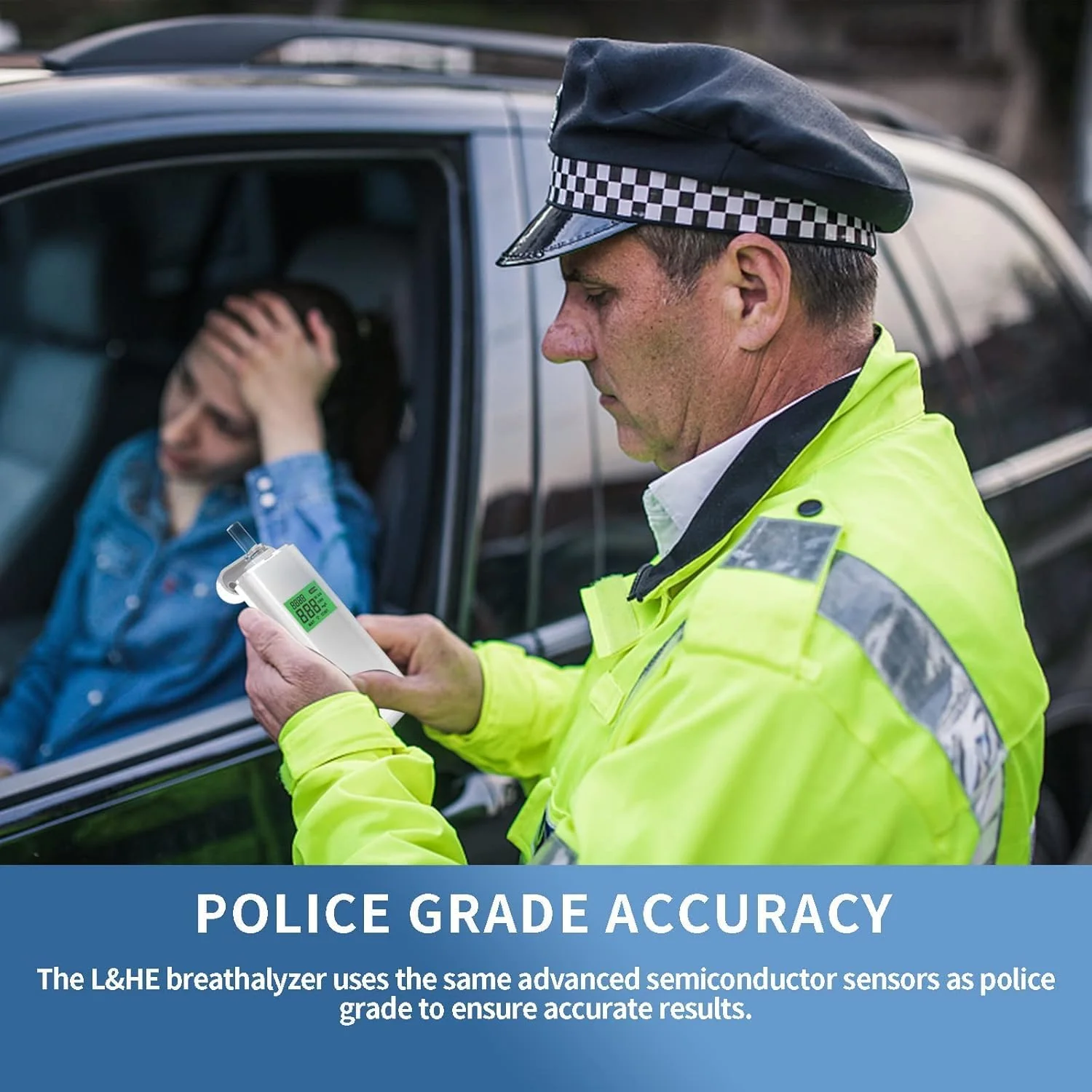 دستگاه تنفسی FC22 برای تشخیص الکل، تستر الکل حرفه ای با دقت بالا با صفحه نمایش دیجیتال HD LCD، حافظه و عملکرد هشدار برای استفاده در مهمانی های خانگی