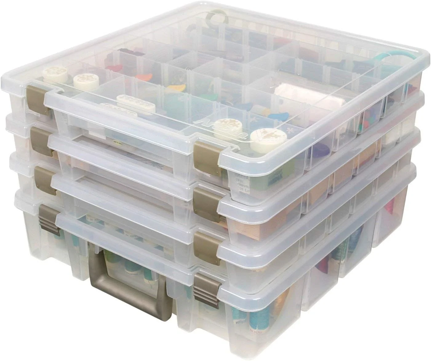 جعبه نخ ArtBin 9002AB Super Satchel، سازمان دهنده قابل حمل صنایع دستی و خیاطی با سینی نخ، [1] جعبه نگهداری پلاستیکی، شفاف