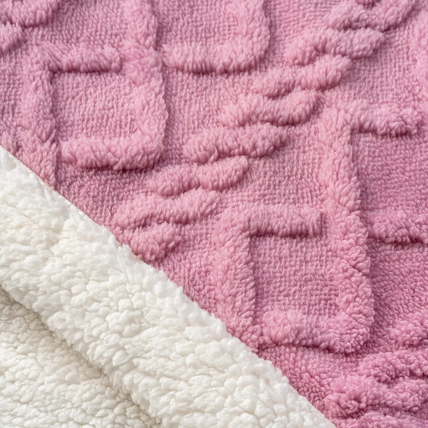 پتوی شرپای ژاکارد فابین، سایز کینگ، پتوی تخت خواب خز مصنوعی 220x240 سانتی متر، پتوی بافتنی شانل برگشت پذیر - پتوی گرم و نرم برای تخت، مبل، مسافرت و کاناپه (صورتی) پتوی شرپای ژاکارد فابین، سایز کینگ، پتوی تخت خواب خز مصنوعی 220x240 سانتی متر، پتوی بافتنی شانل برگشت پذیر - پتوی گرم و نرم برای تخت، مبل، مسافرت و کاناپه (صورتی)